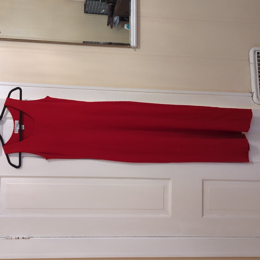 Red Knit Maxi Dress